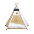 thumbnail image 1 of Pet Cat Tent Dog House Bed with Thick Cushion for Cats Dogs Deep Sleeping Indoor Canvas Soft Indian Puppy Teepee Pet Supplies ShopWise Round, 1 of 12