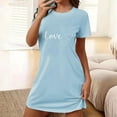 thumbnail image 2 of fheaev Chemises de Nuit pour Femmes Grande Taille Imprimé Saint-Valentin Chemise de Nuit Manches Courtes Col Rond Robes de Maison Courtes Imprimé Floral, 2 of 5