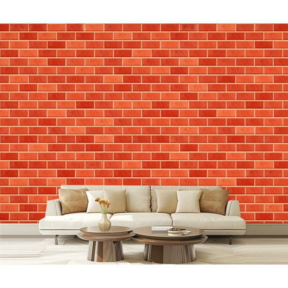 Peel and Stick Wallpaper Brick wall Brick Red brown texture Old brickwork building stone Modern Art Wall Mural Decor Self Adhesive and Removable 69in x 98in