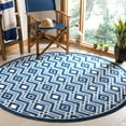 thumbnail image 2 of SAFAVIEH Cottage Lorin Geometric Chevron Indoor/Outdoor Area Rug Ivory/Blue, 8' x 11'2", 2 of 9