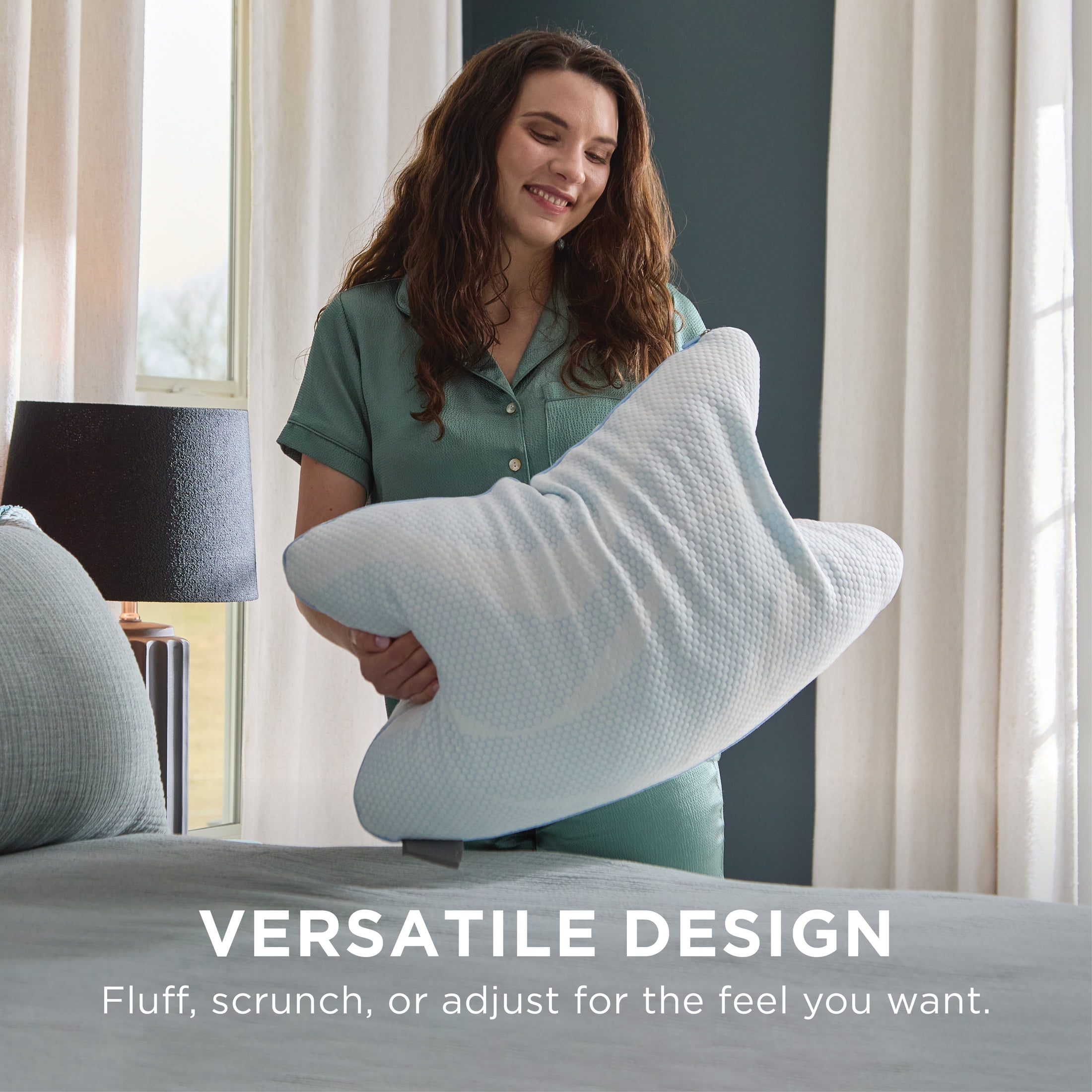 Tempur-Pedic Custom Comfort Bed Pillow and Cooling, Adjustable Support, Standard/Queen, Adult