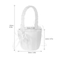 thumbnail image 5 of 7 * 7 inches Ivory White Satin Flower Bowknot Ring Bearer Pillow and Wedding Flower Girl Basket Set, 5 of 6