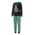 thumbnail image 4 of Miaouyo Christmas Family Pajamas Matching Set Letter Leaf Print Holiday Home Sleepwear Outfits, 4 of 10