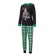 thumbnail image 3 of Conjunto de pijamas navideños familiares a juego con estampado de árbol, letras y cuadros. Pijamas de vacaciones para papá, mamá y niños., 3 of 10