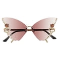 thumbnail image 1 of Lunettes de Soleil Sans Monture Papillon pour Femmes Lunettes Vintage avec Strass, 1 of 9