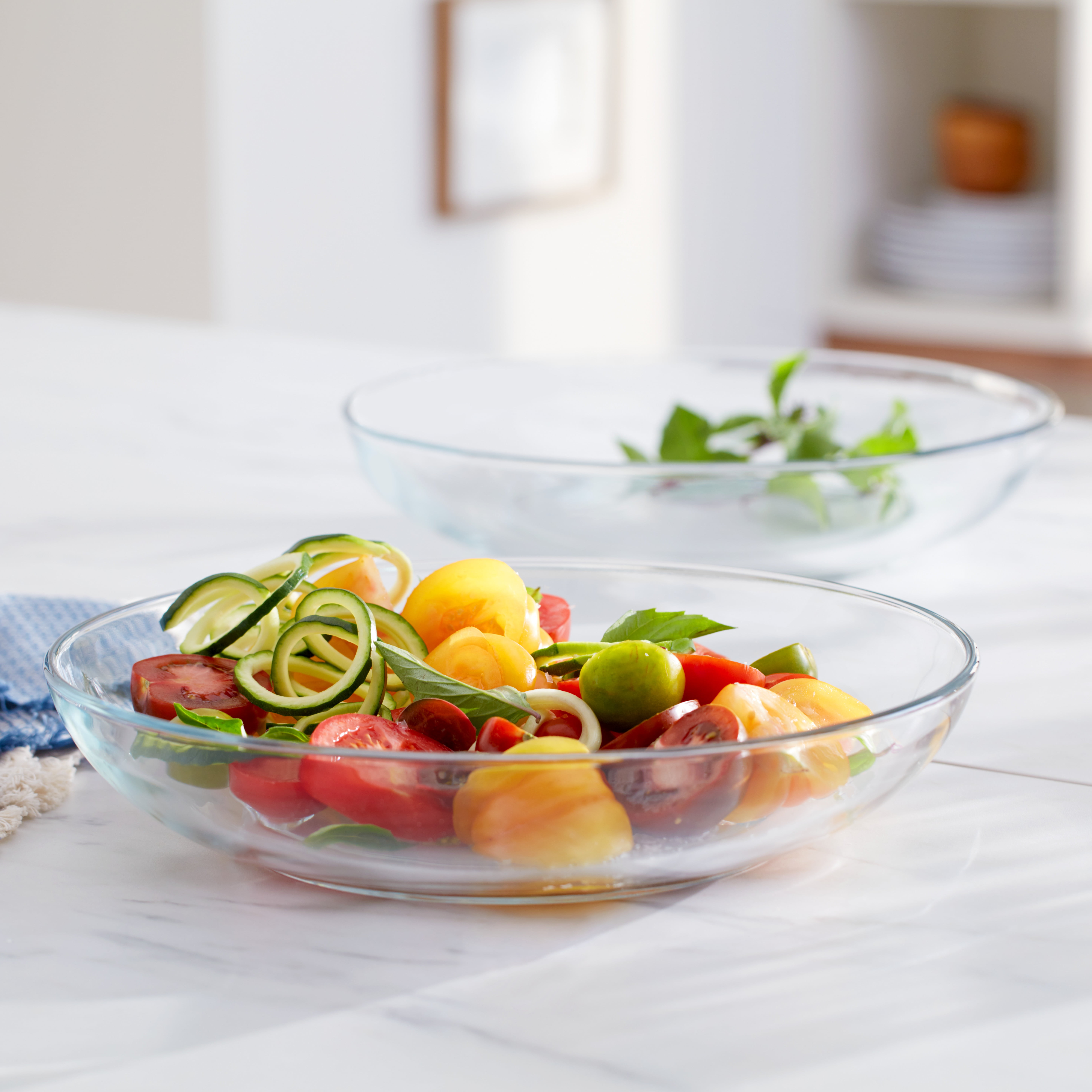 Libbey Selene Glass Serving Bowls, 12inch, Set of 2