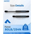 thumbnail image 2 of 10 inch Gas strut 80lb, C16-15052 Gas Struts Shock Lift Support for Tool Box Cabinet Lid Boat Hatch Lid Toy Storage Box Lid, 2 Pcs Set, 2 of 7