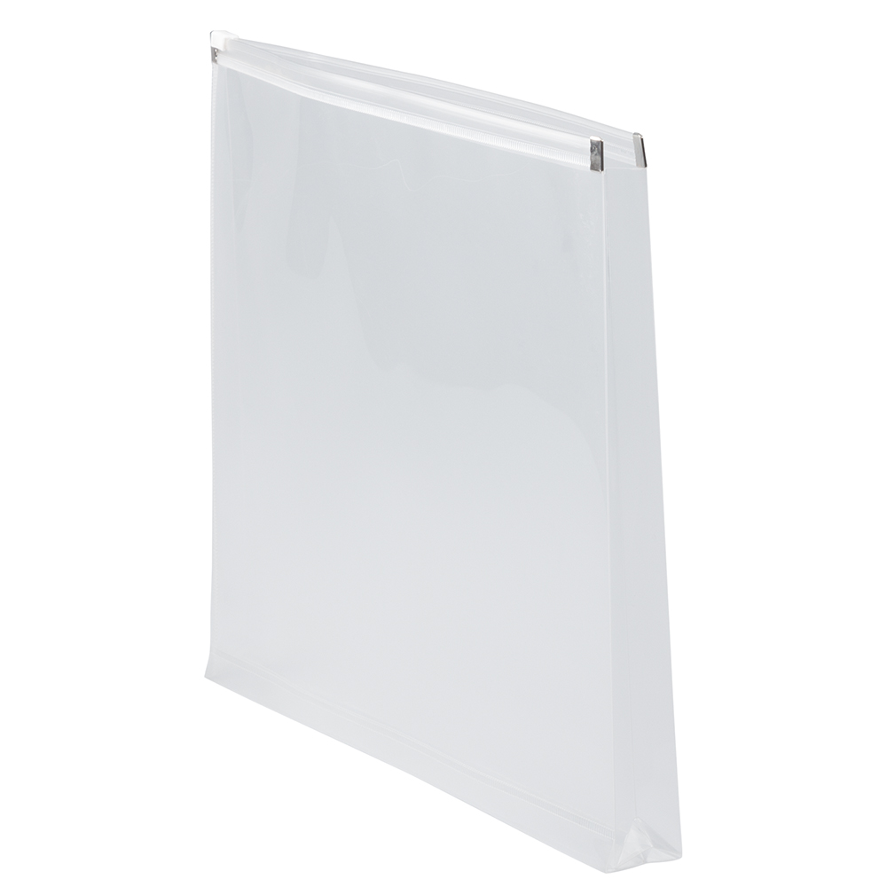 JAM Plastic Zip Envelopes, 9.75 x 13, Clear, 12/Pack