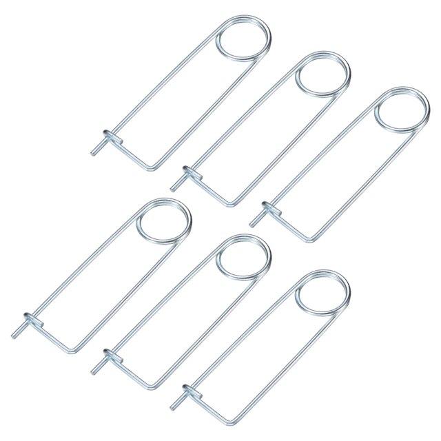 Uxcell 6-Pack Pin de Seguridad de Chaveta en Forma de Broche, Pines de Acero de Resorte M4x100mm, Sujetadores de Broche de Bloqueo Rápido, Clips Retenedores Pesados
