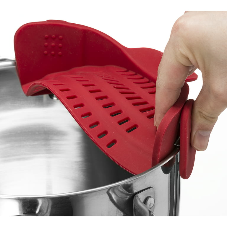KITCHEN GIZMO SNAP-N-STRAIN POT STRAINER RED SILICONE BPA-FREE NEW IN  PACKAGE