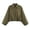 Army Green, variant on Noric Women's Cropped Windbreaker Jacket Long Sleeve Zip Up Casual Bomber Jacket with Elastic Hem for Spring Fall Winter