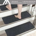 thumbnail image 4 of Floor Hug Stair Treads 28"x9"(4 PCS), Carpet Stair Treads for Wooden Steps Indoor, Stair Runners for Kids Elders and Dogs, Non-Slip TPE Backing, Stair Rugs Machine Washable, Black, 4 of 9