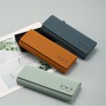thumbnail image 2 of Retro pattern handmade glasses box leather retro anti-compression myopia optical presbyopia storage box, 2 of 4
