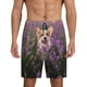 thumbnail image 1 of Fotbe Dog in Lavender Flowers Pantalones Cortos de Pijama para Hombre, Ropa de Dormir, Pantalones de Pijama Cortos para Hombre-3X-Large, 1 of 6