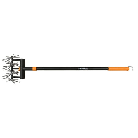 Fiskars Steel Rotary Cultivator Garden Tool with Extendable Handle  Black and Orange  1 Count