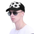 thumbnail image 4 of Xecao Soccer Ball print unisex vintage washed baseball cap, a soft and adjustable hat perfect for any casual style., 4 of 5