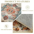 thumbnail image 7 of DweIke Traditional Vintage Overdyed Retro Accent Rug,Non-Slip Boho Ethnic Retro Non-Shedding & Easy Care Carpet for Living Room/Bedroom 4'x4' Light Orange, 7 of 7