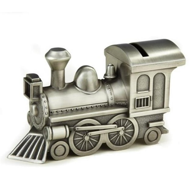 Elegance Pewter Plated Train Bank, 3.25 x 2.25 x 6 in.