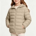 thumbnail image 3 of KyCheLot Boys Girls Zip up Jacket Solid Color Long Sleeve Hooded Outerwear Kids Winter Warm Windproof Coats, 3 of 8