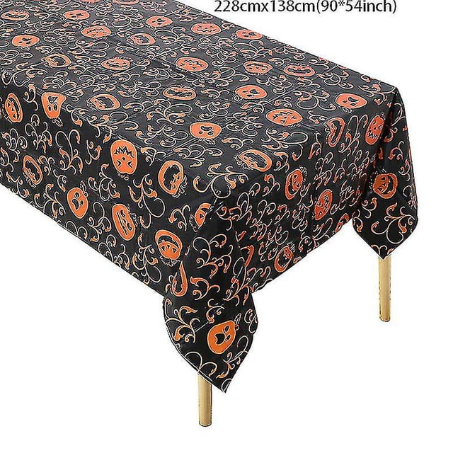 Mantel de decoración de Halloween, telaraña de calabaza, murciélago, cubierta de mesa de plástico, suministros de decoración para mesa de fiesta y hogar