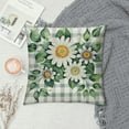 thumbnail image 2 of JRXY Buffalo Plaid Daisy Pillow Covers Farmhouse Spring Summer Daisies Bloom Pillows Floral Eucalyptus Leaves Decorative Pillow Cases Square Cushion Cover for Home Couch Bed White, 2 of 5