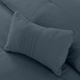 thumbnail image 4 of Modern Threads - Down Alternative Brushed Microfiber - Elegant All Season Bedspread Set - Includes Comforter, Shams, & Decorative Pillow - Luxurious Bedding - Denim, King, 4 of 7