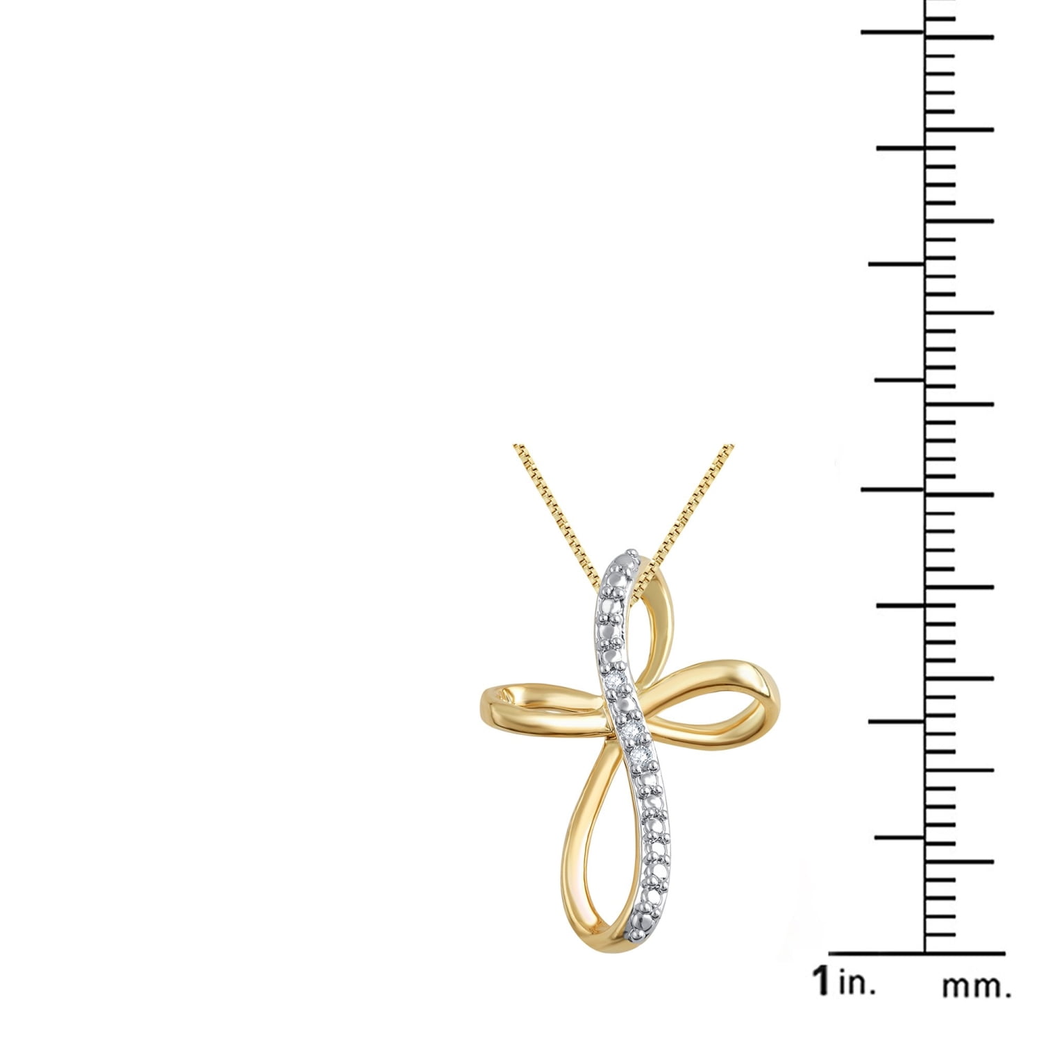 Gorgeous 0.24 Carat Diamond Accent Criss Cross Hoop Necklace In 14K Yellow Gold Plated