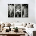 thumbnail image 3 of Elephant Stock Long Haired Highland Cow Wall Art - Horizontal Multi Panel Canvas - Living Room Wall Decor - Animal Multi Panel - Black And Gray Decor - 74" x 48", 3 of 8
