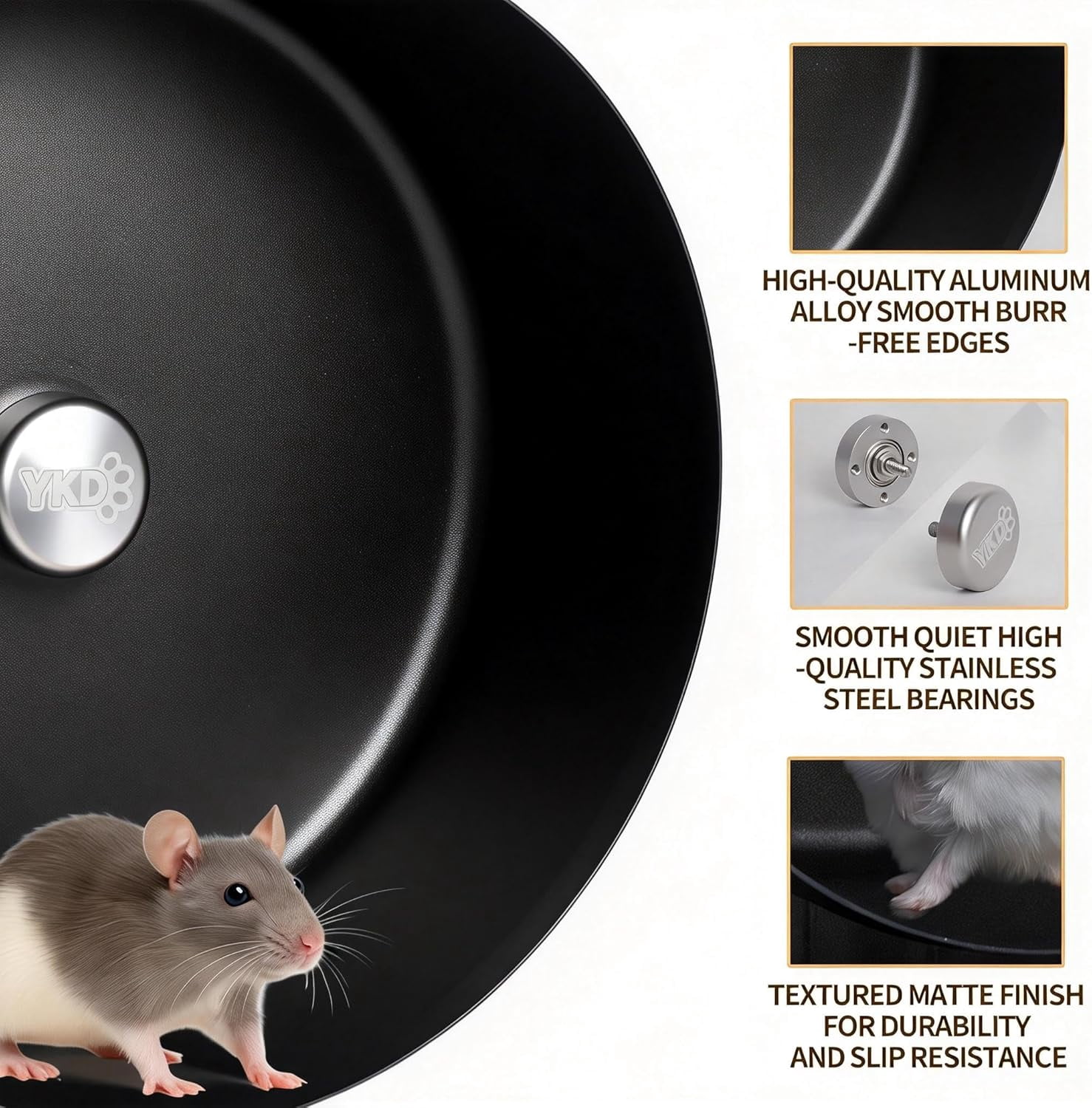 11.8" Silent Hamster Exercise Wheel, Aluminum Alloy Noiseless Running Wheel for Syrian Hamsters, Fancy Rat, Hedgehogs and Small Pets