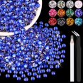 thumbnail image 1 of 4000 diamantes de imitación de resina de 0.157 in a granel (azul real) deslumbrantes cristales planos para manualidades, decoración de uñas, gemas para vaso, zapatos, ropa, tela con bolígrafo y pinzas, 1 of 5