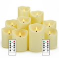 thumbnail image 1 of Set de 9 velas Nimiko sin llama con mando a distancia y temporizador, color marfil, 1 of 6