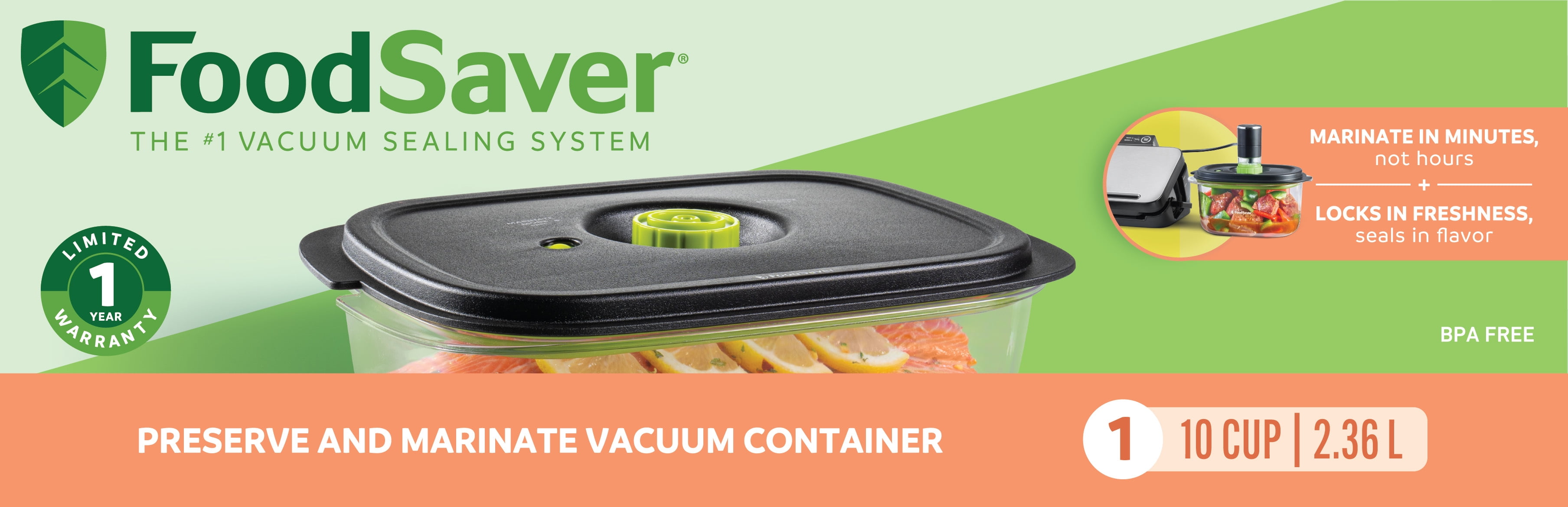 FoodSaver Preserve & Marinate 10-Cup Vacuum Container