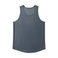 thumbnail image 2 of Men's Tank Top Men's Tank Top Undershirt Cotton Tank Top Men Men's Solid Color Casual Fitness Sport Permeability Round Neck Tank Top Dark Gray L, 2 of 4