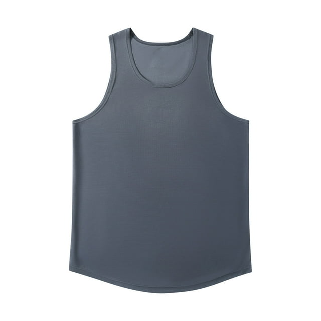 Timegard Débardeurs pour Hommes Col Rond Sans Manches T-Shirts Athlétiques Couleur Unie Décontracté Respirant