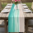 thumbnail image 4 of Turquoise Coastal Table Runner 36 Inches, Waves Summer Beach Ocean Sea Bed Runner Dresser Scarves Tabletop for Indoor Outdoor Parties/Ceremony/Banquet, 13"x 36", 4 of 9
