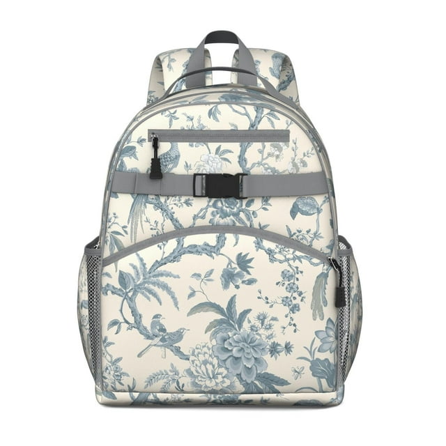 Small Floral Design Breathable Travel Backpack with Side Pockets
