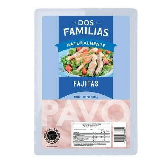 Fajitas de pavo Dos Familias congeladas naturalmente 500 g congelado