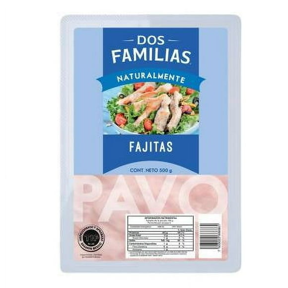 Fajitas de pavo Dos Familias congeladas naturalmente 500 g congelado