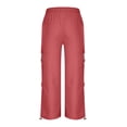thumbnail image 5 of MexChoioe Womens Wide Leg Cargo Pants Plus Size Elastic Drawstring Waist Adjustable Hem Casual Outdoor Athletic Work Pants, 5 of 6