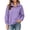 Purple, variant on Women Button Collar Pullover Sweatshirt Quarter Snap Collar Long Sleeve Sweatshirt Loose Drop Shoulder Solid Color Casual Tops