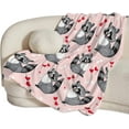 thumbnail image 2 of Cute Raccoon Blanket for Girls Women Gifts for Raccoon Lovers Raccoon Throw Blanket for Kids Adults Ultra Soft Cozy Fleece Blanket for Couch Sofa \u200bBed Pink 50"x60", 2 of 6