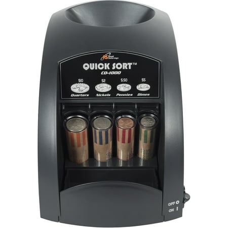 Crown Commercial Audio - Royal Sovereign, RSICO1000, 1-Row Electric Coin Sorter with Anti-jam Technology, 1 Each, Black