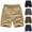 Black, variant on Timoontee Men Cargo Shorts 5 Inch Shorts Multi Pocket Stretchy Elastic Waist Durable Button Fastening for Daily Wear Black L