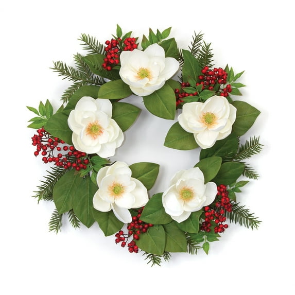 Pine and Magnolia Wreath 24"D Polyester/Plastic