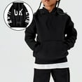 thumbnail image 4 of DHFJKG Pullover Girls Hoodies Sweatshirts Solid Color Casual Long Sleeve Round Neck Pocket Hooded Sweatshirt For Girls Stylish Athletic Wear And Active Soft Sweatshirts, 4 of 6