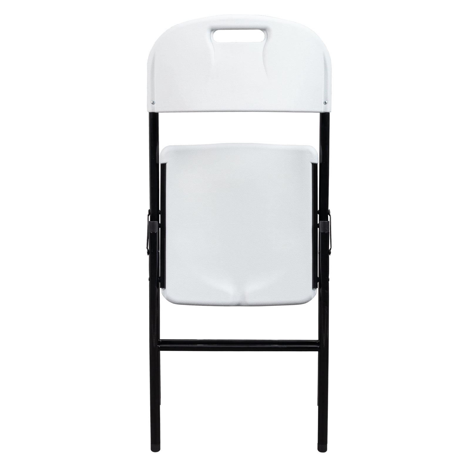 GZXS Plastic Chair, White Seat & Back Stackable Indoor Outdoor