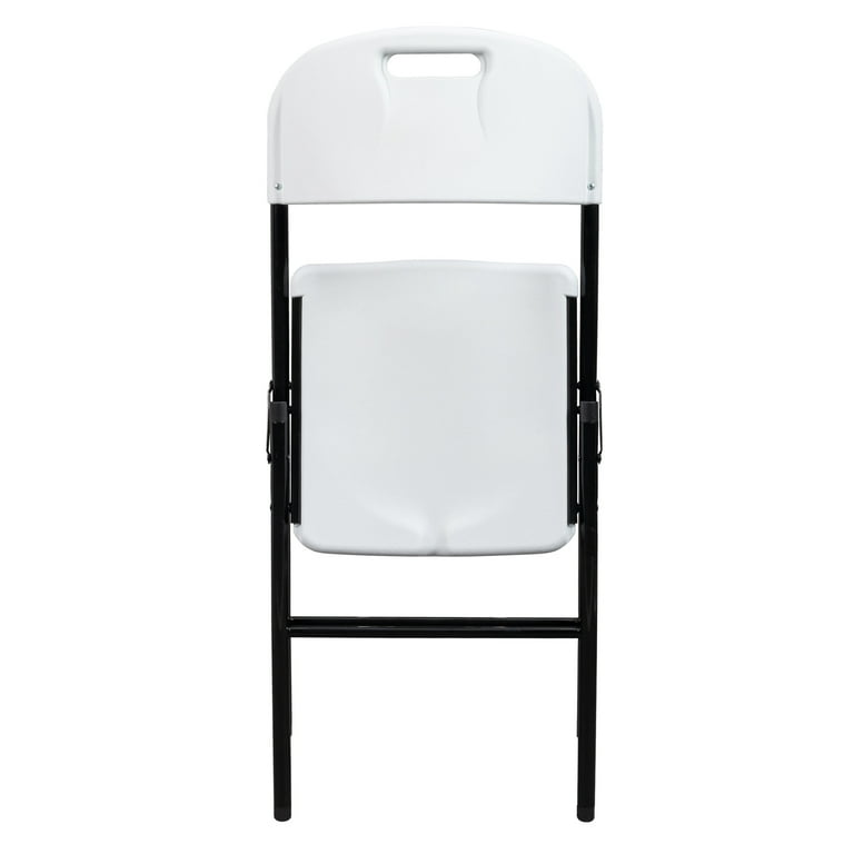 GZXS Plastic Chair, White Seat & Back Stackable Indoor Outdoor