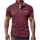thumbnail image 1 of Mens Casual Manga Corta Botón Abajo Camisas Red Empalme Solapa Camiseta Superior, Poliéster Ligero para el Invierno, 1 of 1