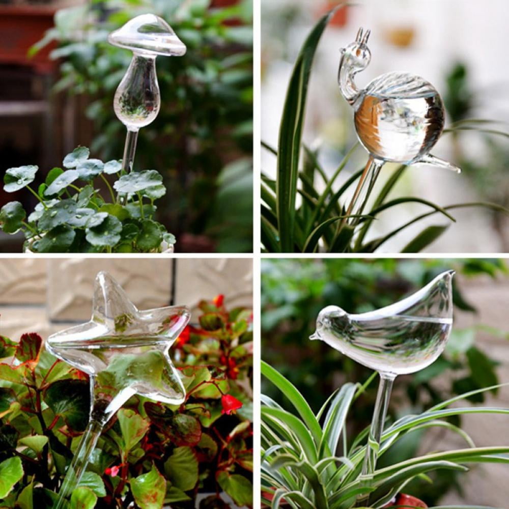 Cute Snail Shaped Glass Plant Flower Holiday Watering Spike Stake Water Feeder