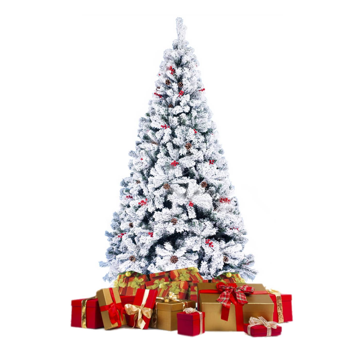 Details about   5/6/7FT Christmas Tree Artificial Holiday Faux-Pine Xmas PVC Trees Home W/ Stand 